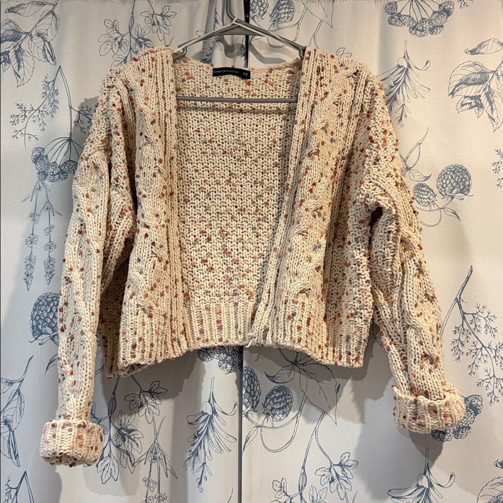 moon & madison Cream Multicolor Cardigan